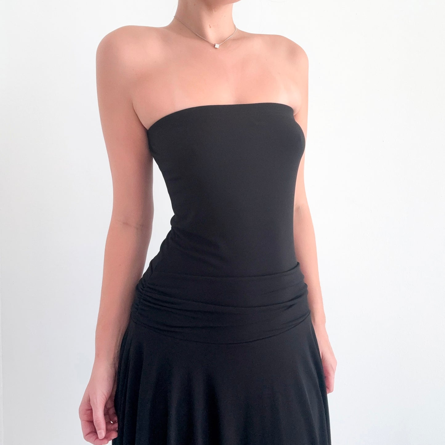 Y2K Black Drop Waist Sleeveless Dress / SZ M