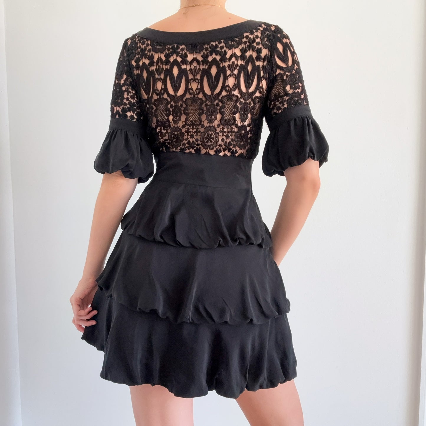 Y2K Bebe Silk & Lace Dress / SZ M