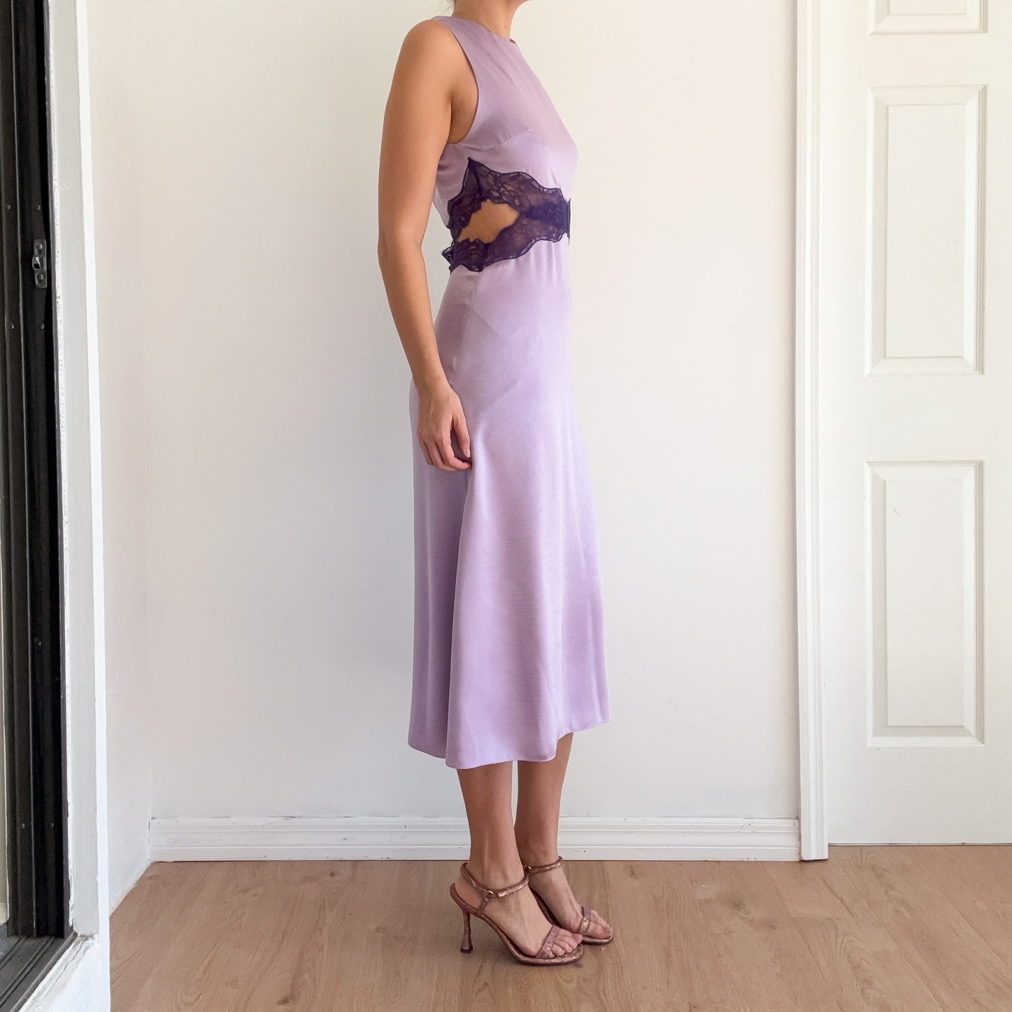 Sandro Lilac & Purple Lace Midi Dress / SZ M