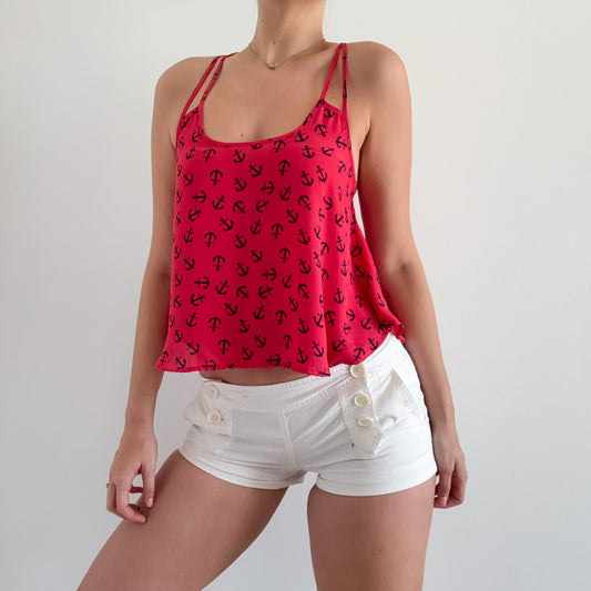 2010's Red & Navy Nautical Top / SZ M