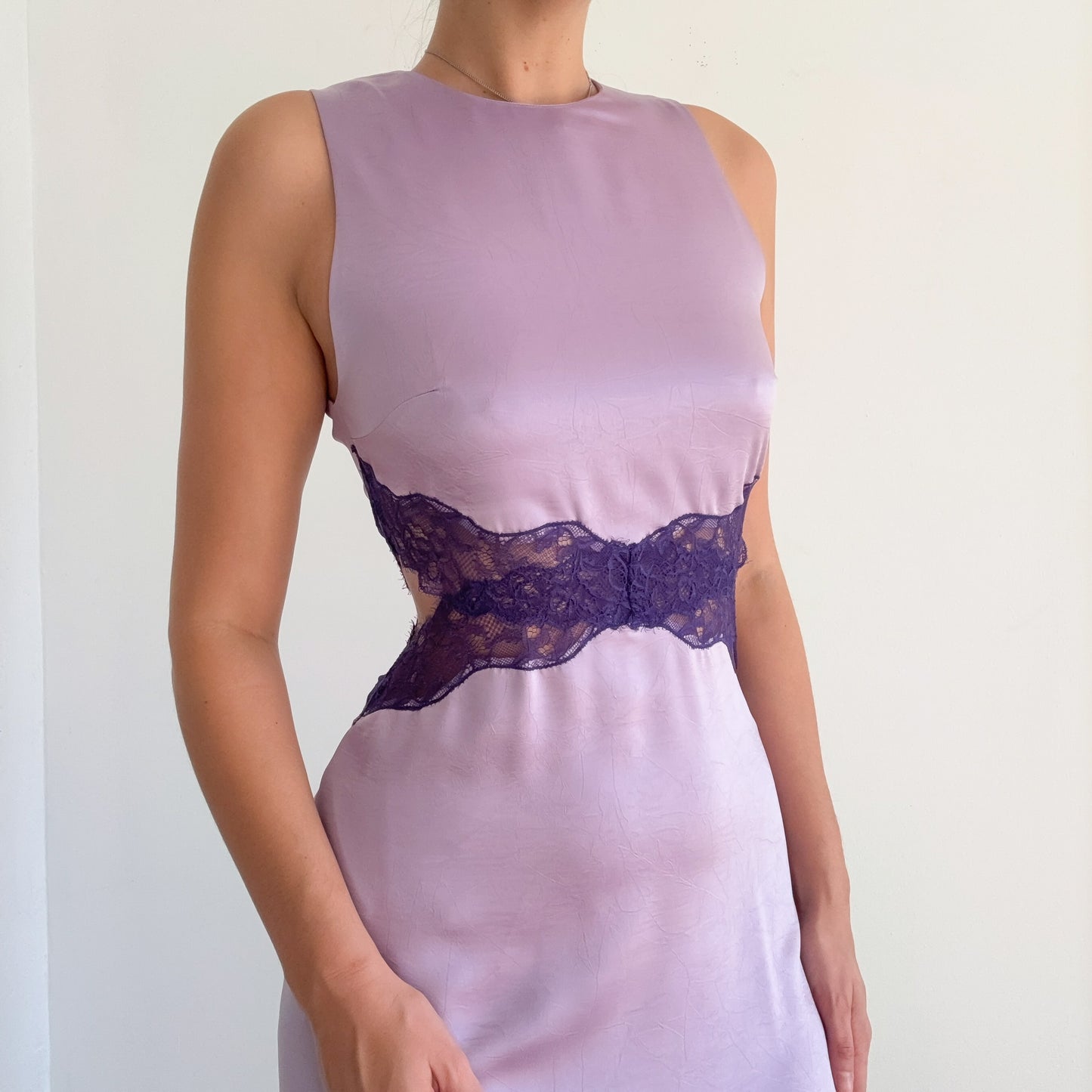 Sandro Lilac & Purple Lace Midi Dress / SZ M