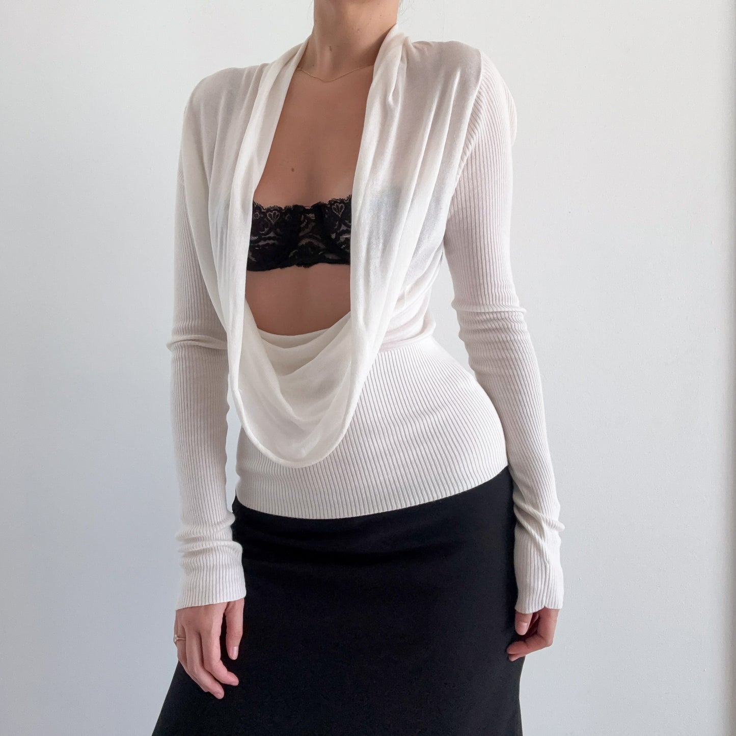 Y2K BCBGMaxAzria Ivory Knit Top / SZ S