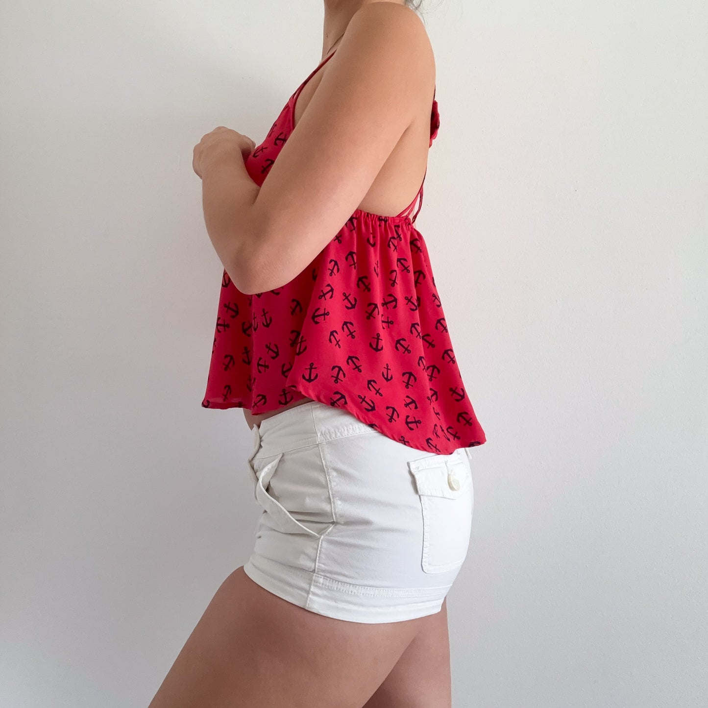 2010's Red & Navy Nautical Top / SZ M