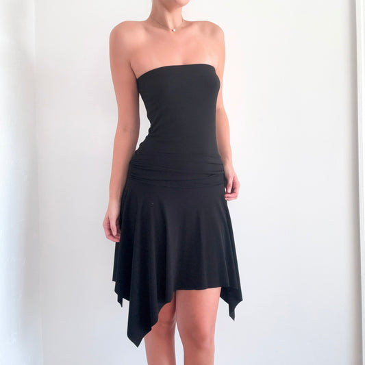 Y2K Black Drop Waist Sleeveless Dress / SZ M