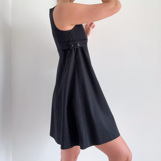 2010's Black Button A-Line Dress / SZ S