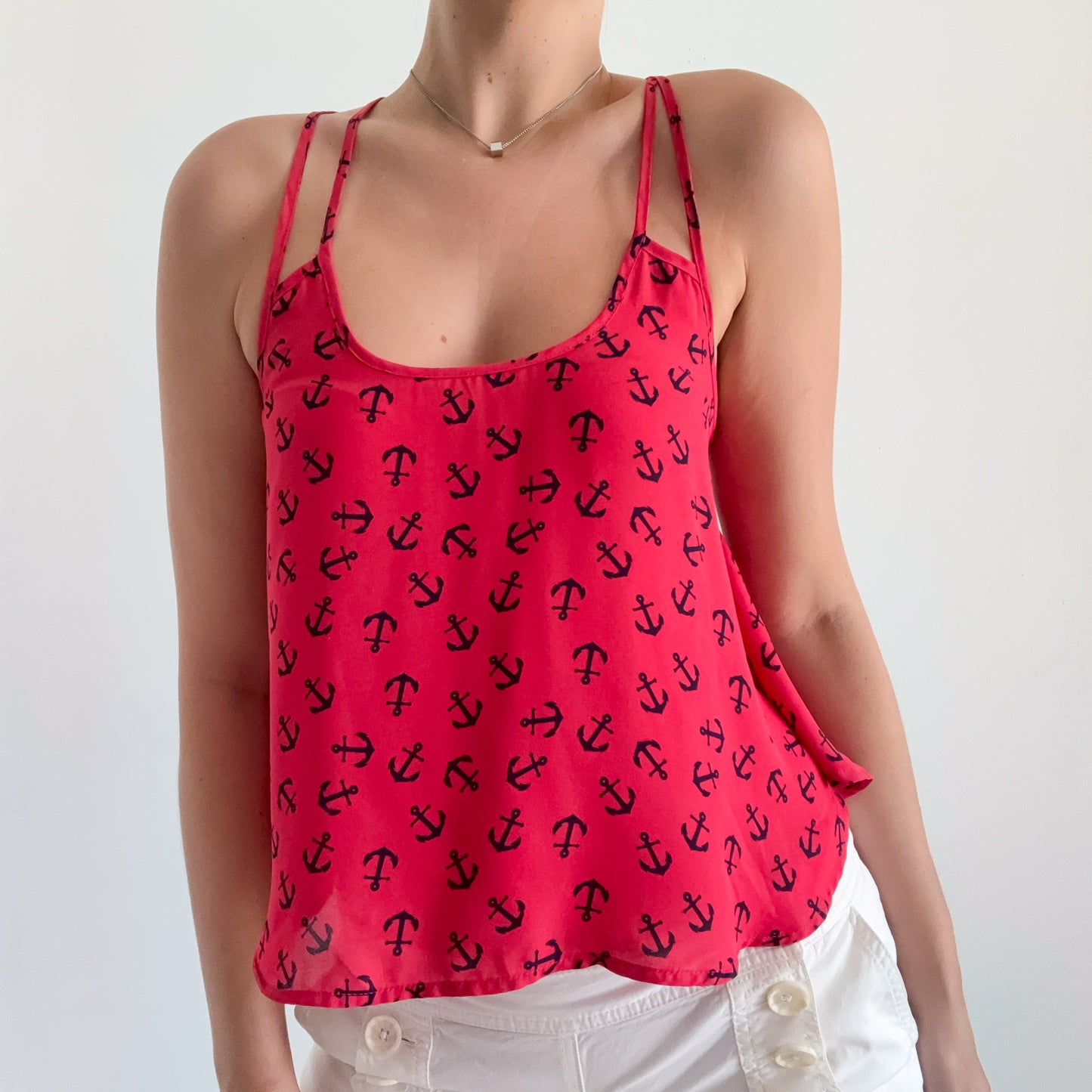 2010's Red & Navy Nautical Top / SZ M