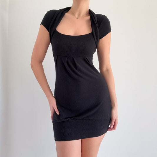 Y2K Black Knit Mini Dress / SZ S