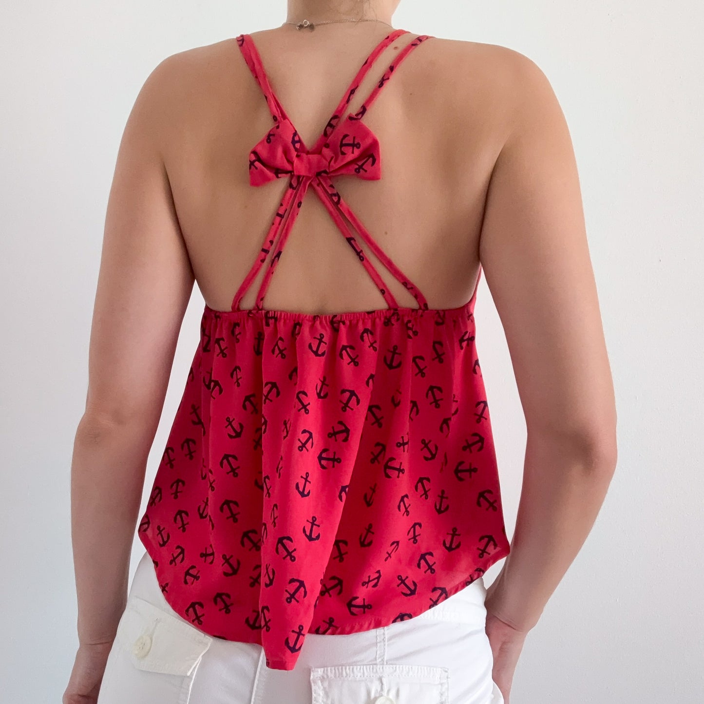 2010's Red & Navy Nautical Top / SZ M