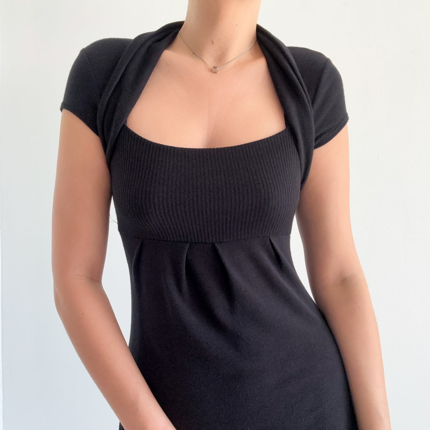 Y2K Black Knit Mini Dress / SZ S