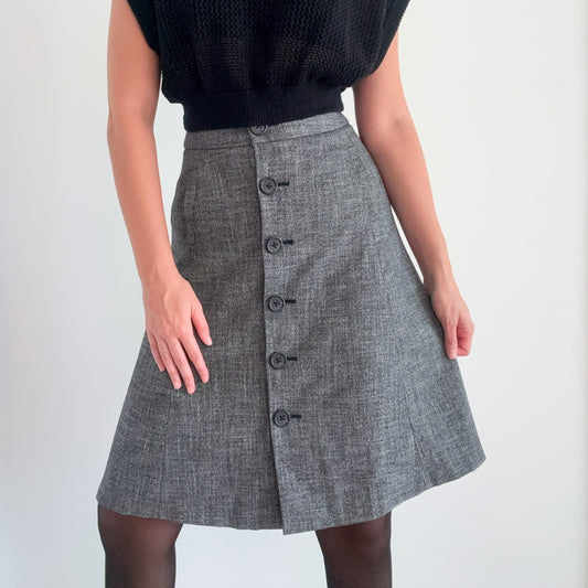 Banana Republic Grey Button Midi Skirt / SZ 0/2