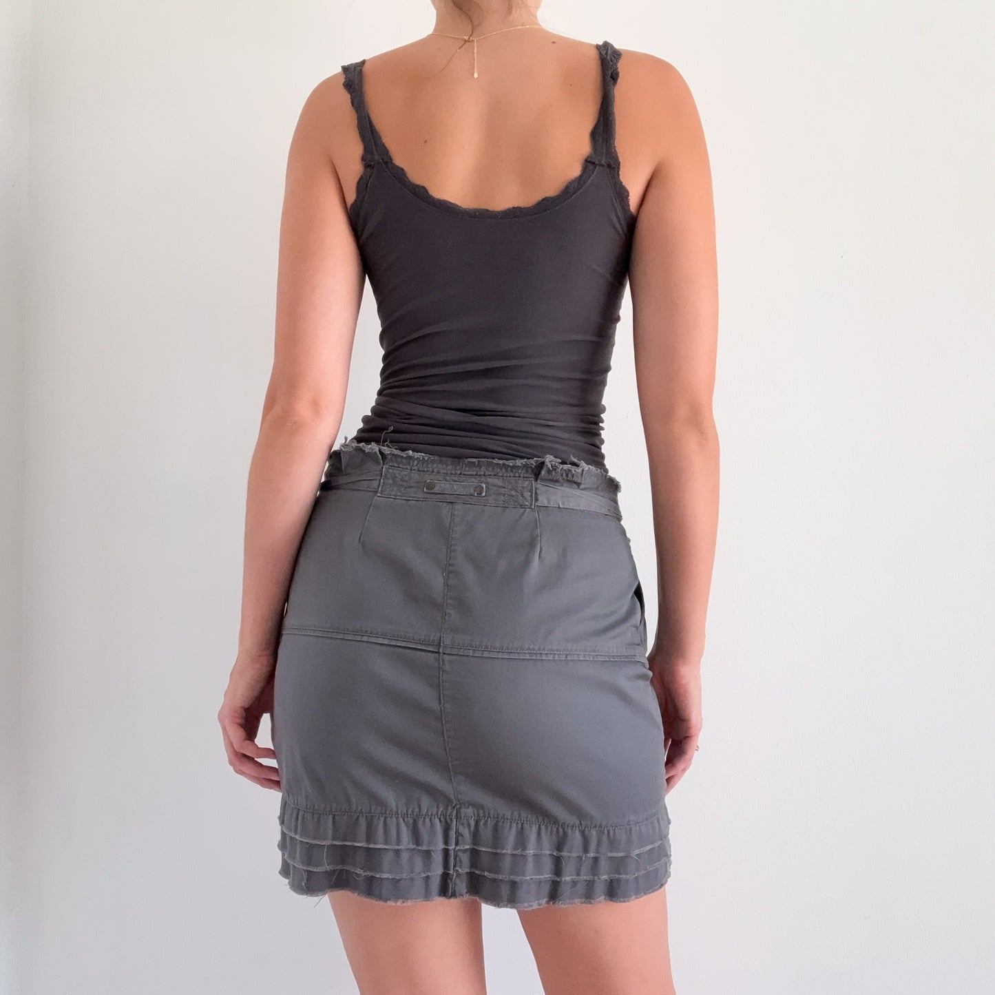 Y2K Grey Paperbag Mini Skirt / SZ 6