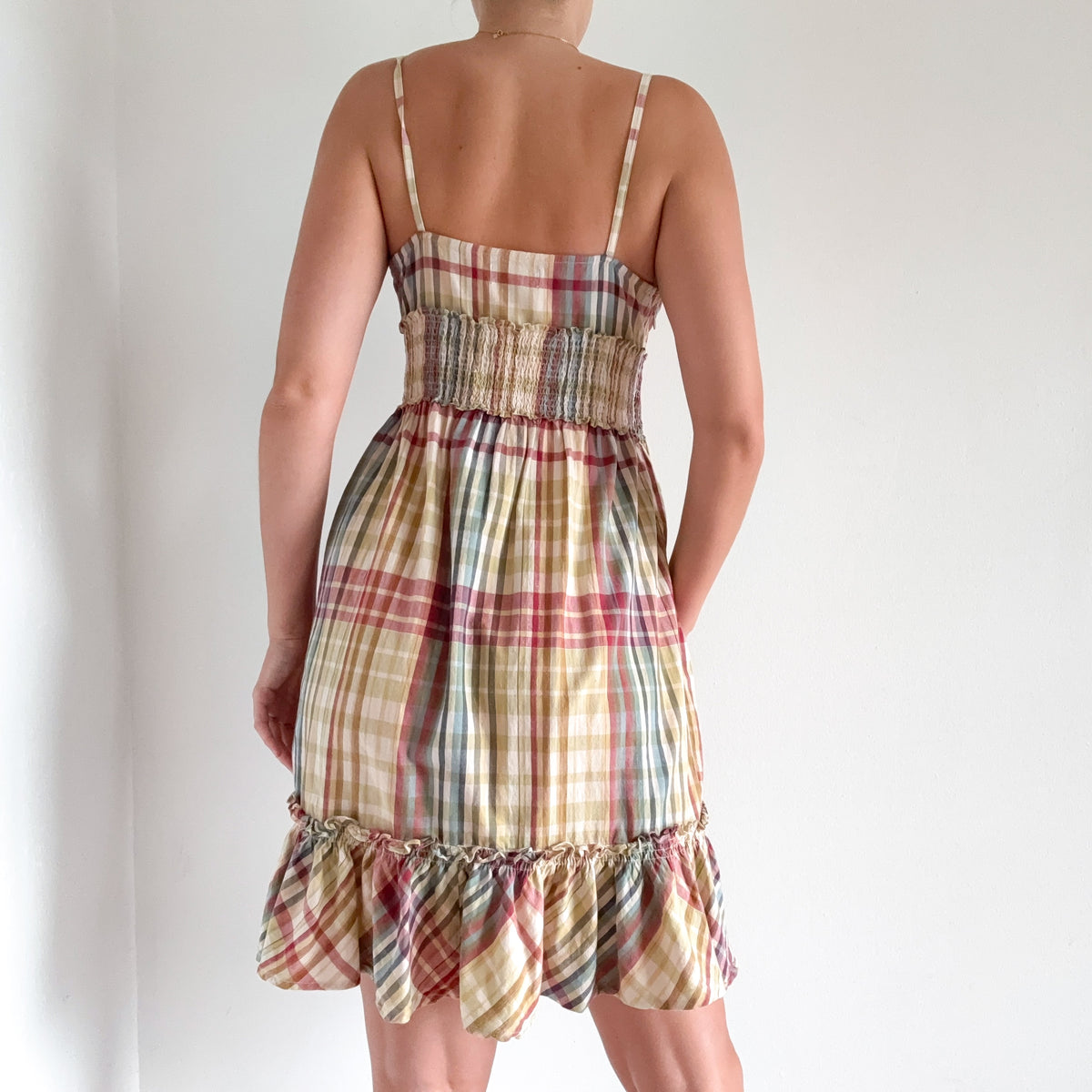 Y2K Multicolor Plaid Cotton Dress / SZ M