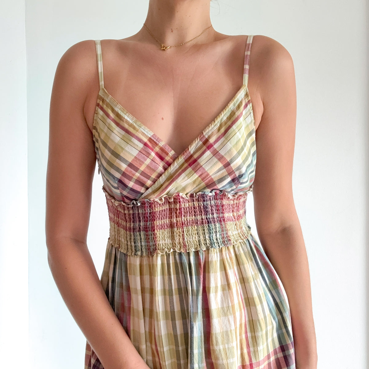 Y2K Multicolor Plaid Cotton Dress / SZ M