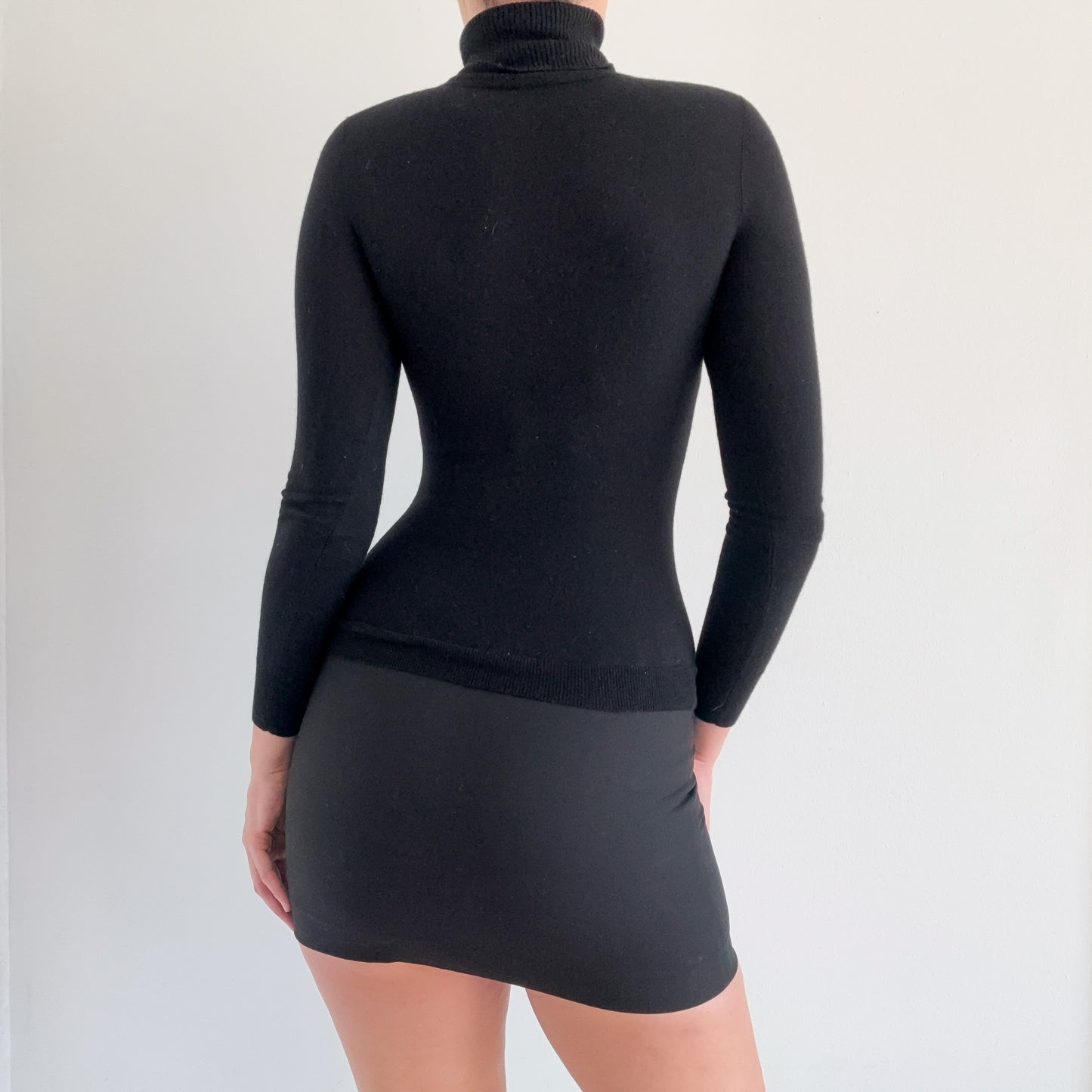 Y2K Theory Black Turtleneck Mini Dress / SZ XS/S