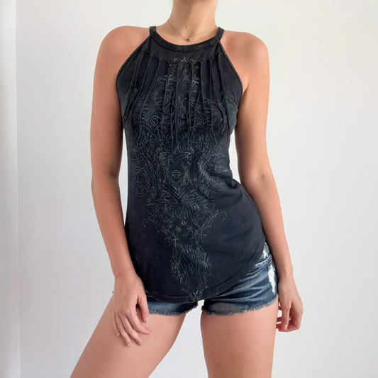 Y2k Harley Davidson Black Fringe Tank / SZ S