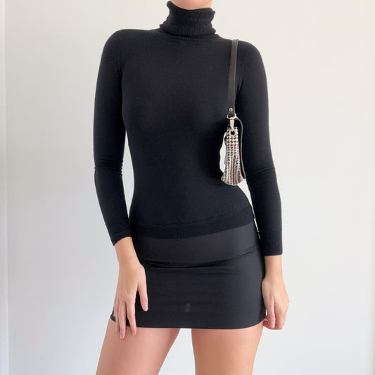Y2K Theory Black Turtleneck Mini Dress / SZ XS/S