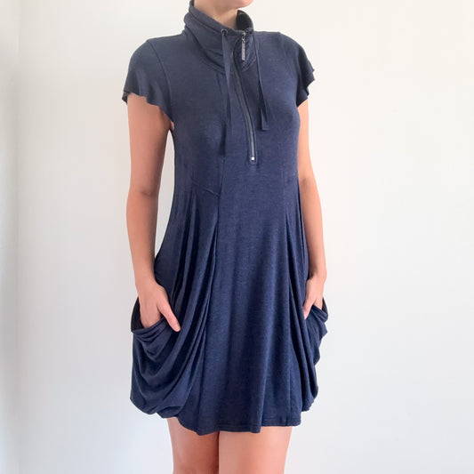 Y2K Blue Viscose Bubble Dress / SZ S-M