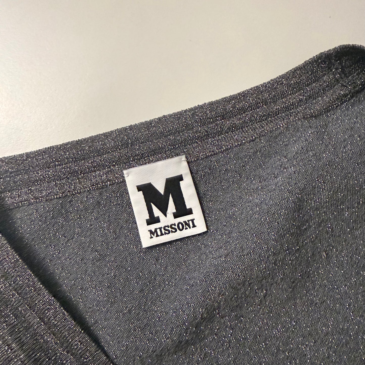 Missoni Gunmetal Sparkle Knit Top / SZ M/L