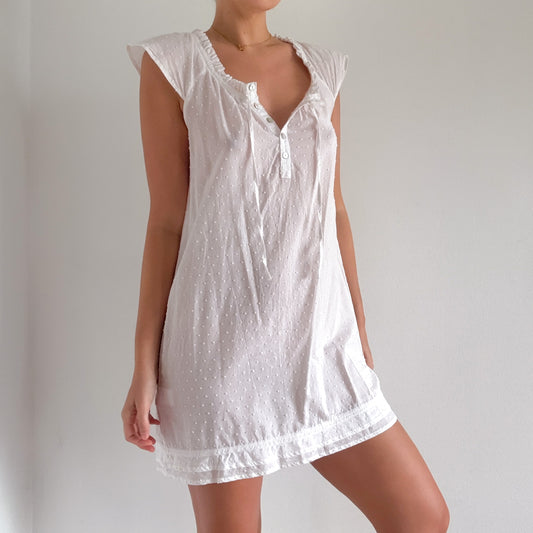 White Dot Cotton Nighty / SZ M