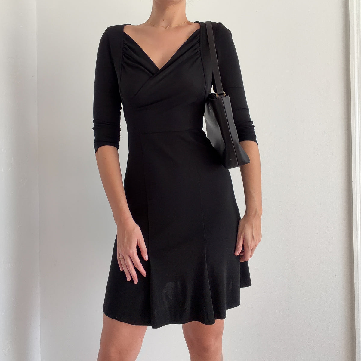 Y2K Black Half Sleeve Dress / SZ S