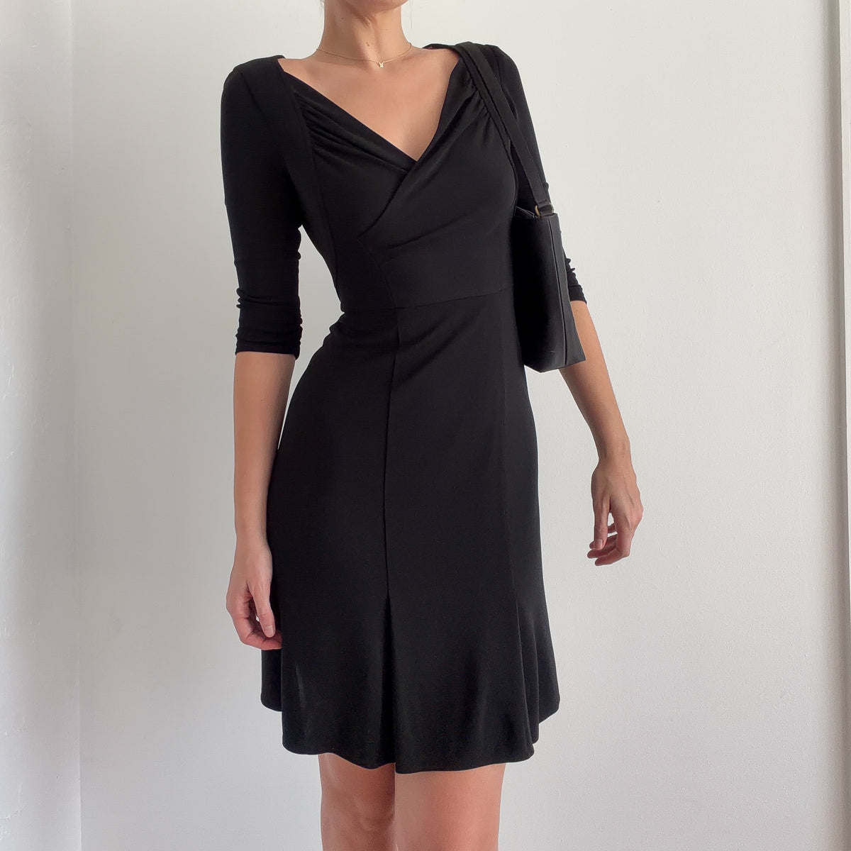 Y2K Black Half Sleeve Dress / SZ S