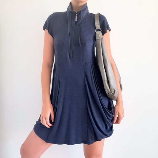 Y2K Blue Viscose Bubble Dress / SZ S-M