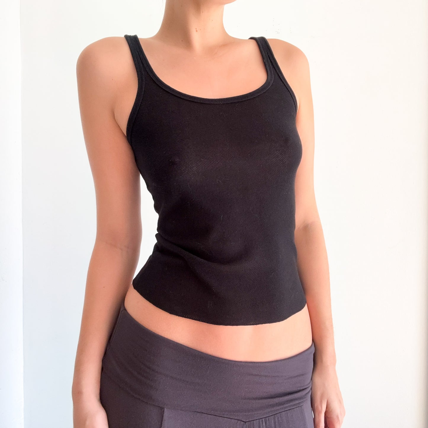 Y2K DKNY Black Netted Tank / SZ S