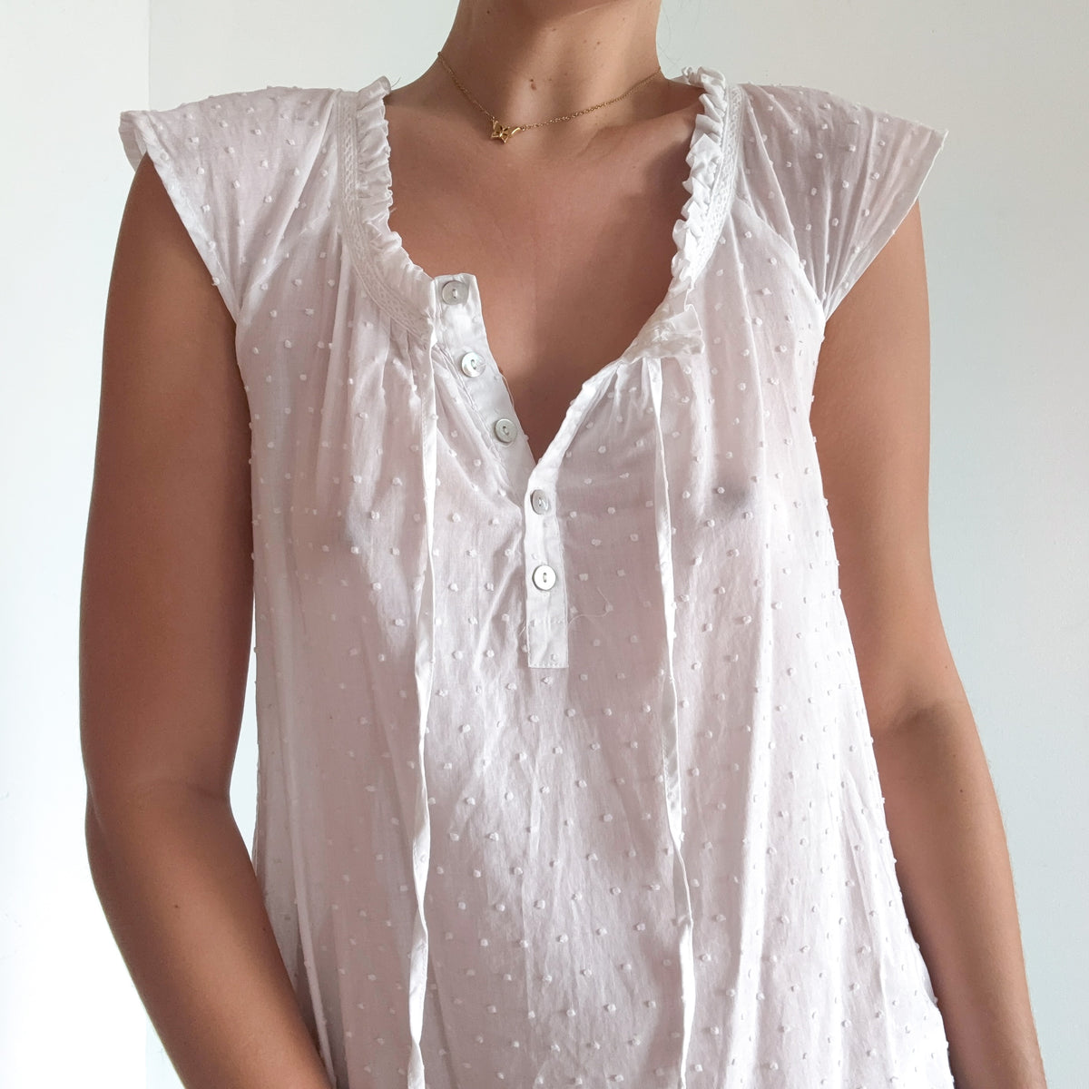 White Dot Cotton Nighty / SZ M