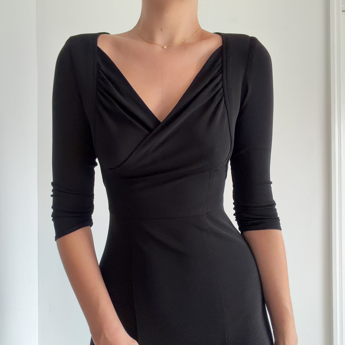 Y2K Black Half Sleeve Dress / SZ S