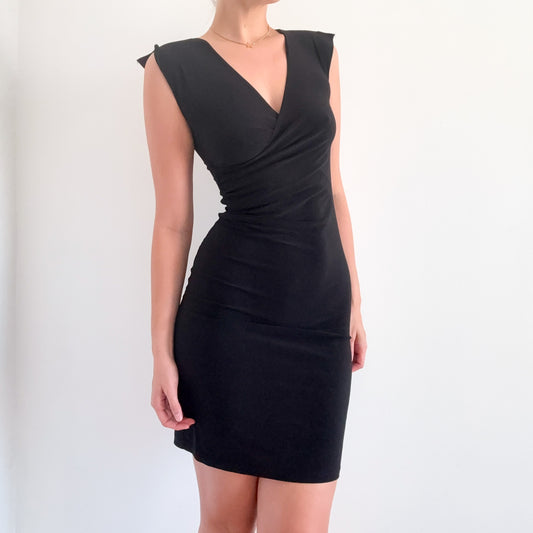 Y2K Black Flutter Sleeve Dress / SZ S