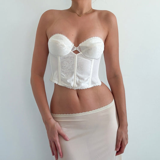 80's White Bustier Bra / SZ 34B