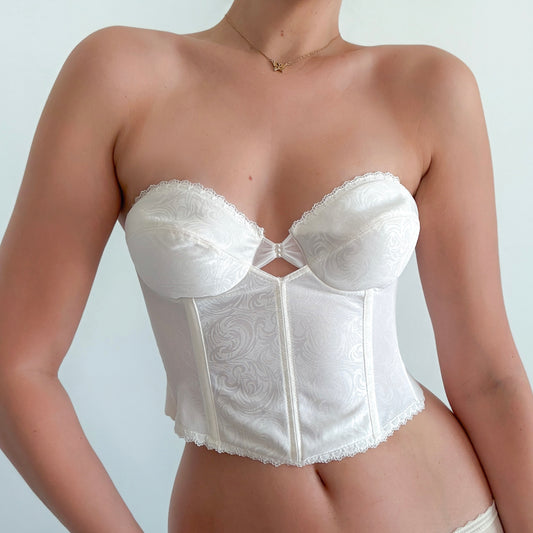 80's White Bustier Bra / SZ 34B