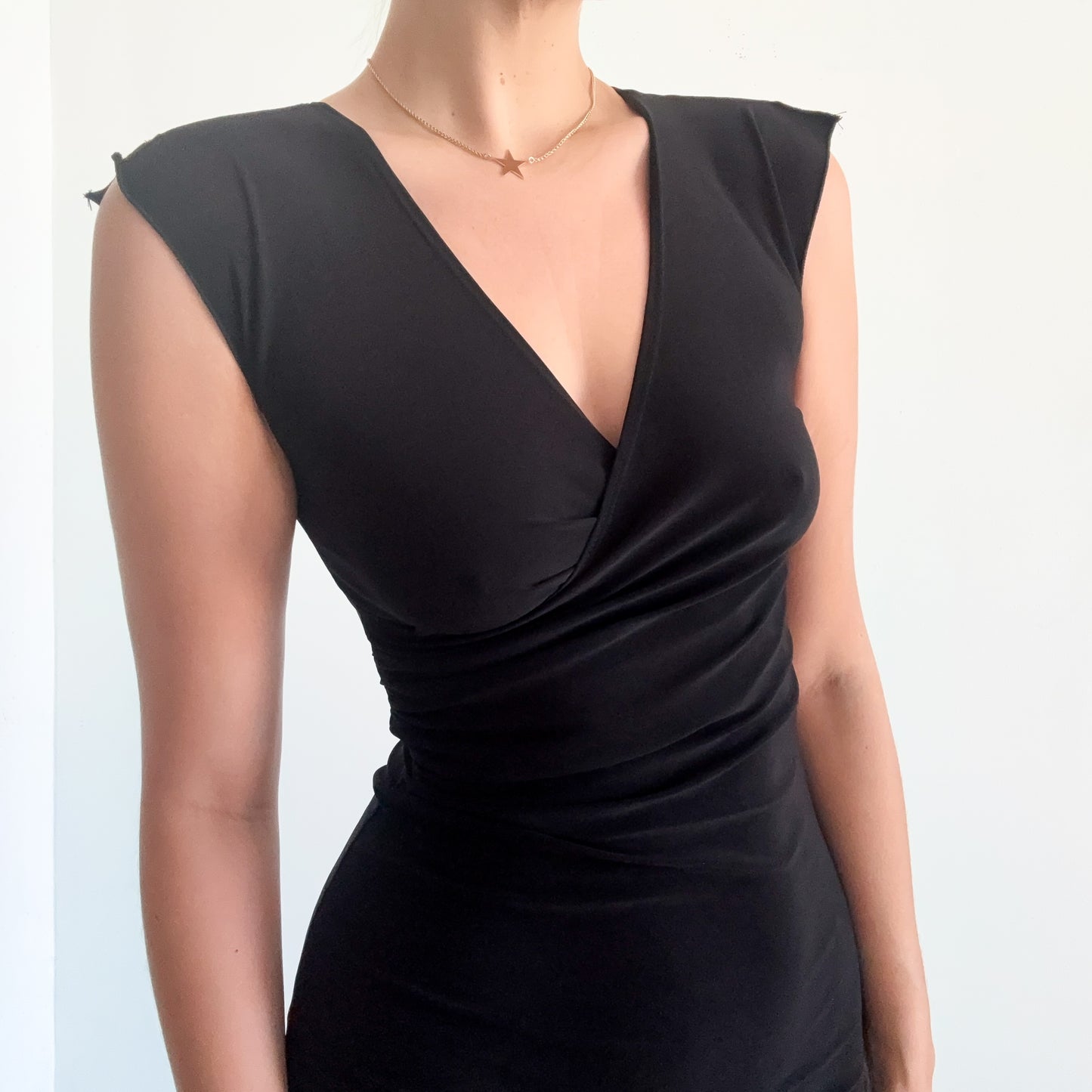 Y2K Black Flutter Sleeve Dress / SZ S