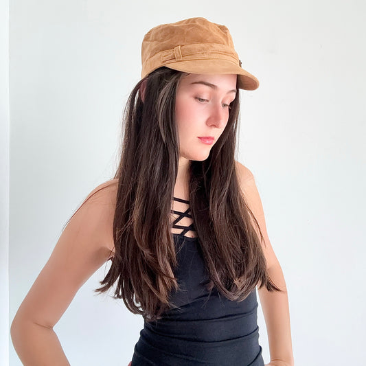 Y2K Camel Suede Cap