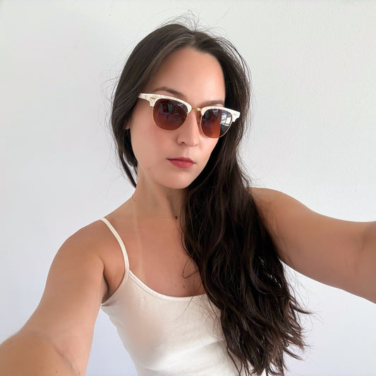 Tens Ivory & Gold Sunglasses