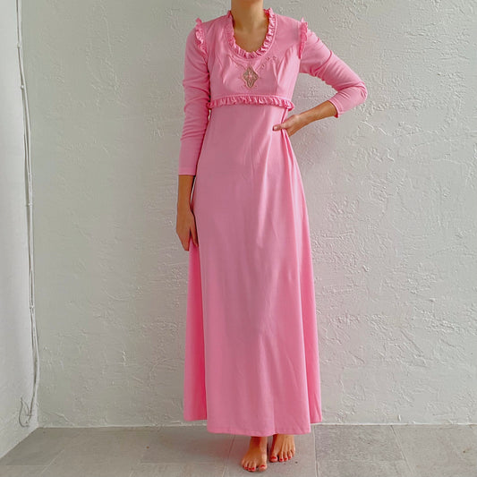 70's Pink Princess Gown / SZ M