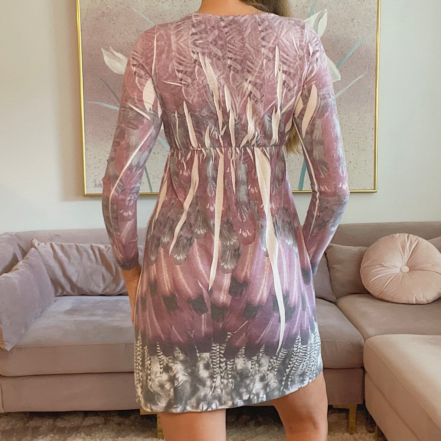 Y2K Purple & White Printed Dress / SZ S